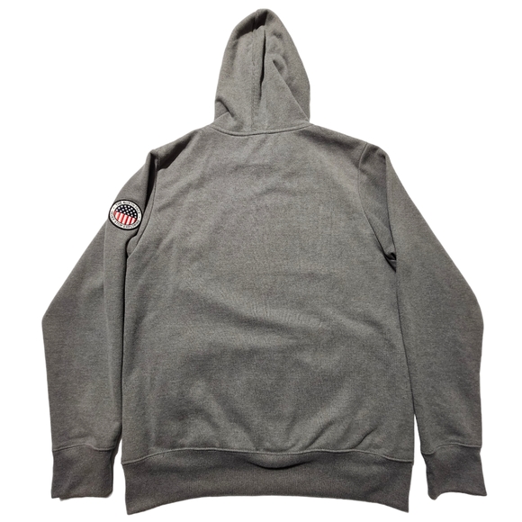 The North Face Men’s Size Medium Pullover Hoodie Gray USA Red Blue Patriotic TNF - Picture 4 of 10